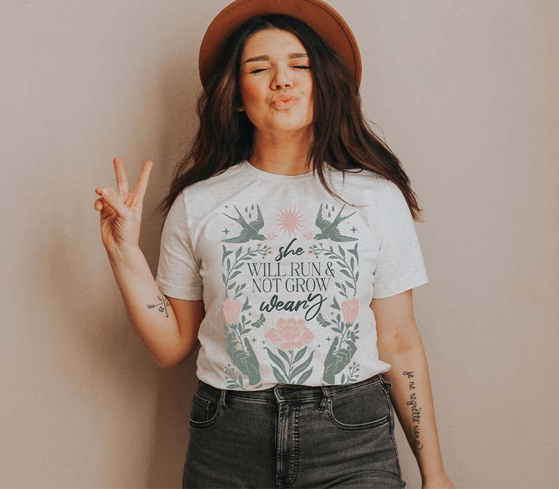 Boho Faith Bible Verse Crewneck T-shirt