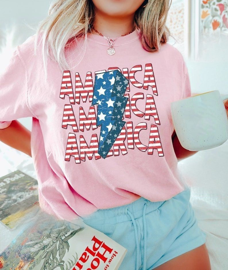 Mama Retro America Independence Day T-shirt