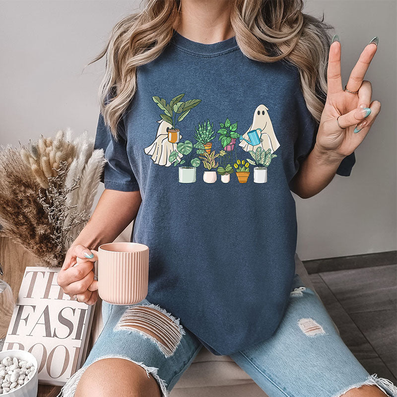 Cute Ghost Halloween Plant T-shirt