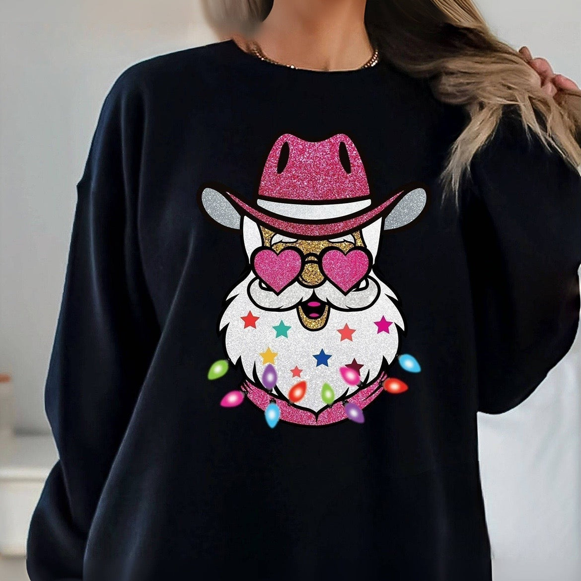 Santa with Sunglasses Sweatshirt