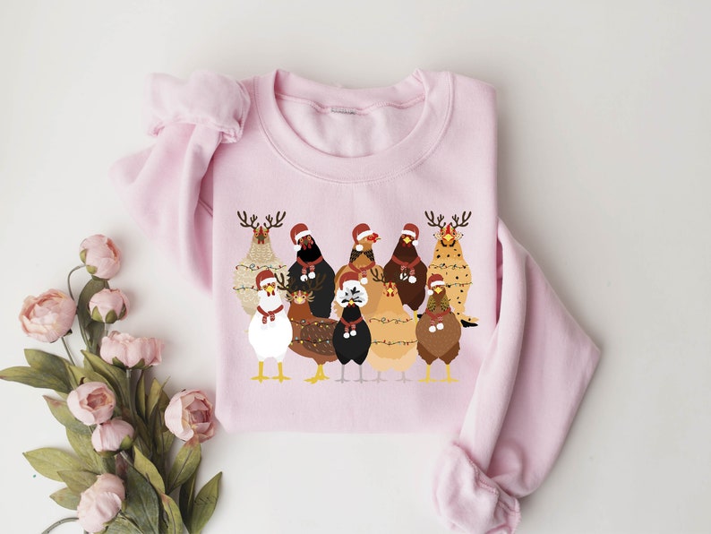 Cute Christmas Chickens Sweatshirt