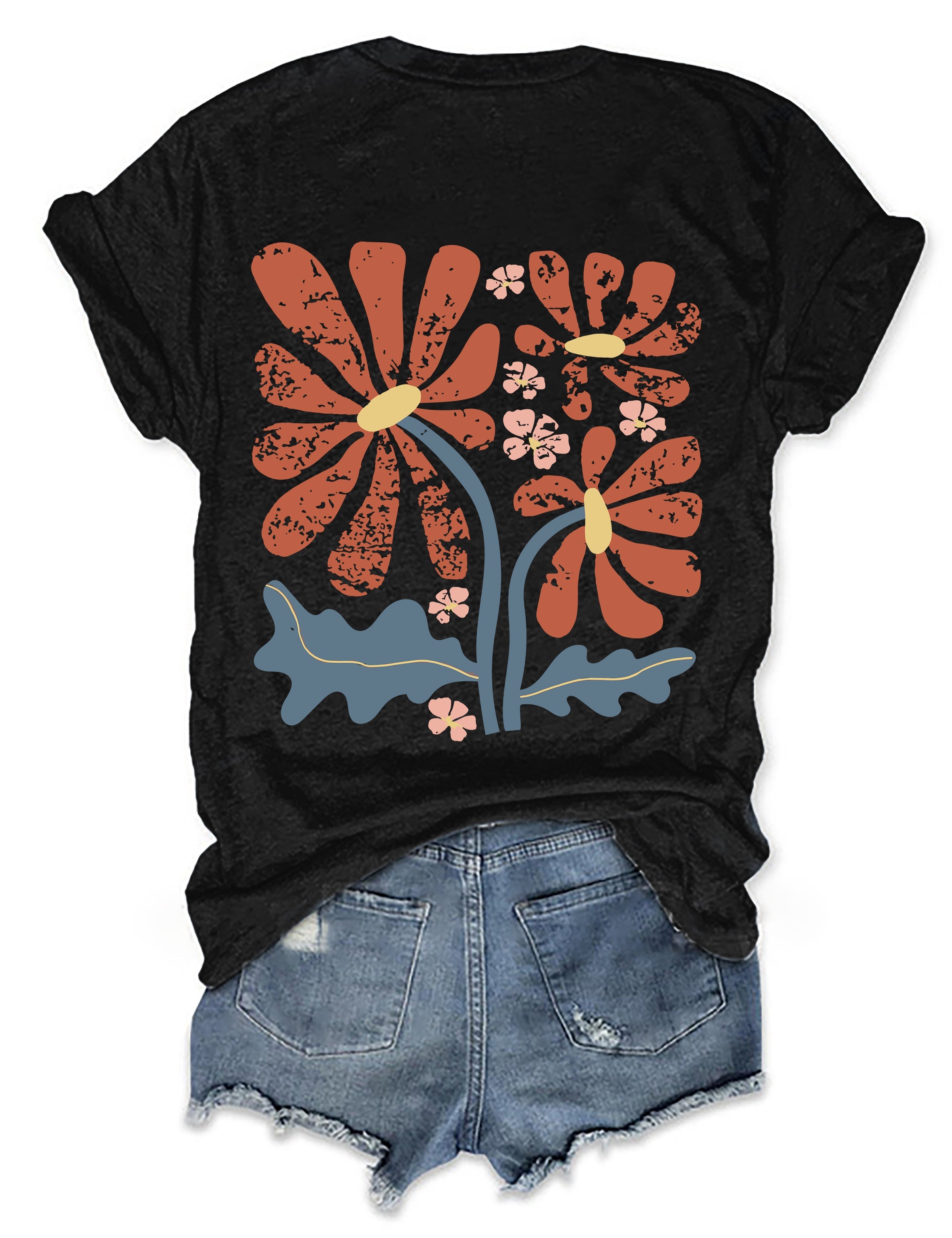 Grow Through What You Go Through Boho Flowers T-shirt