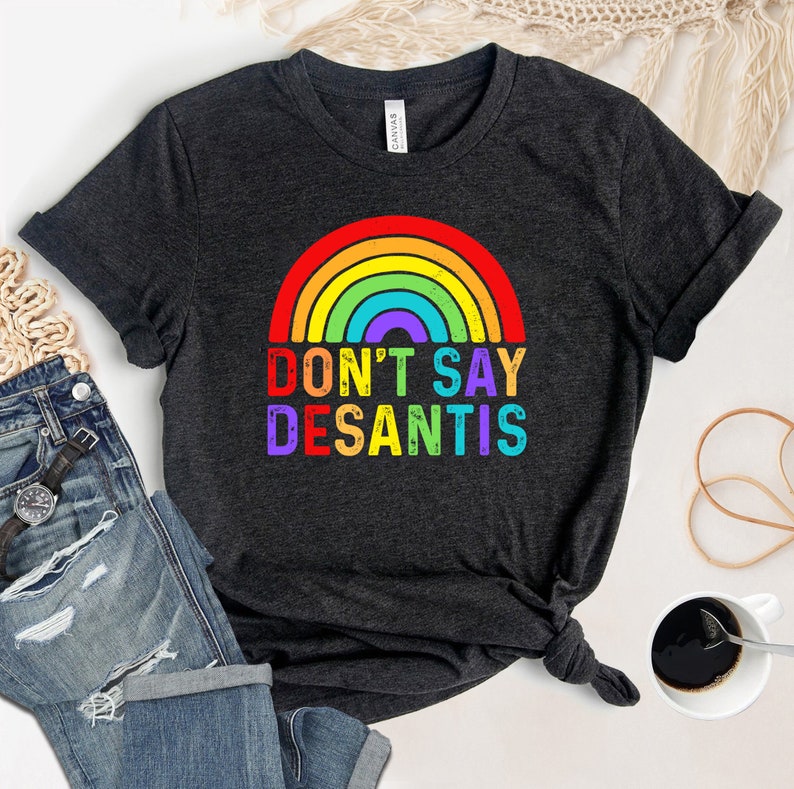 Don't Say Desantis Rainbow Print T-shirt