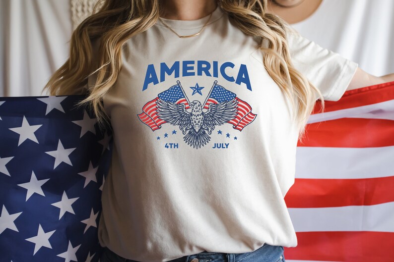America Patriotic Eagle 4th of July T-shirt