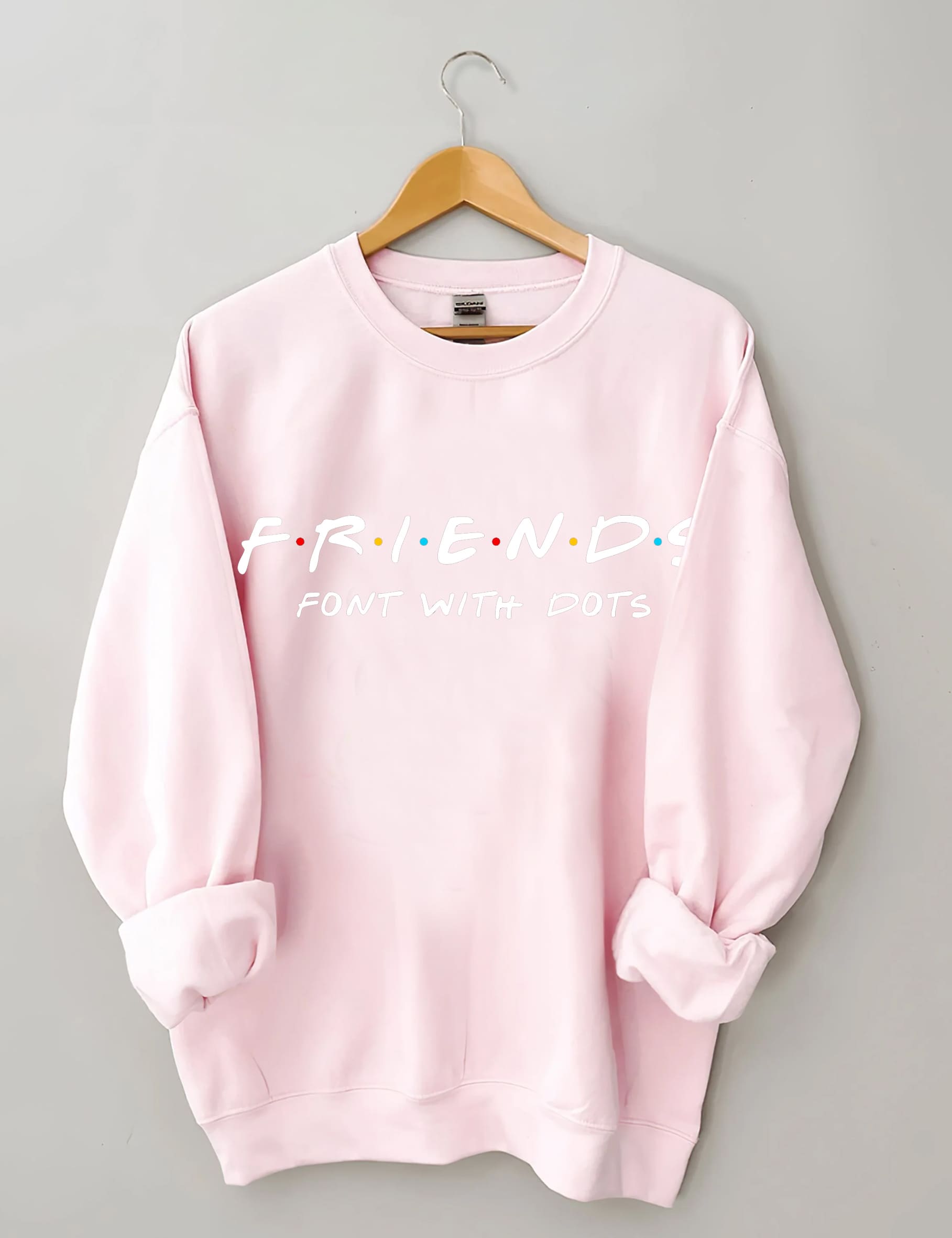 Font with Dots Print Sweatshirt