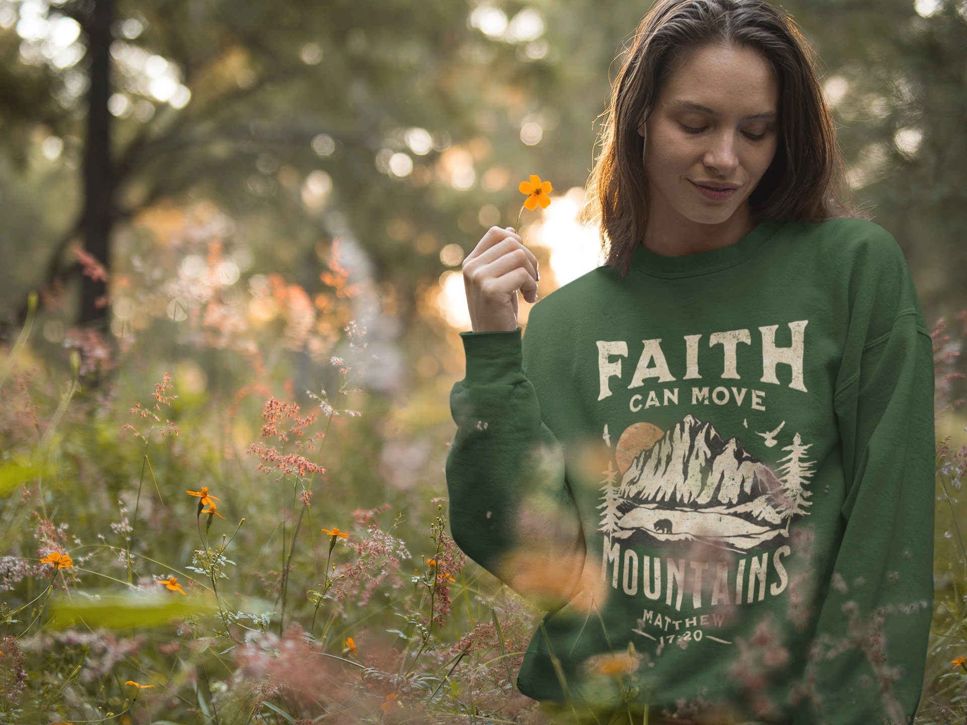 Faith Can Move Mountains Crewneck Sweatshirt