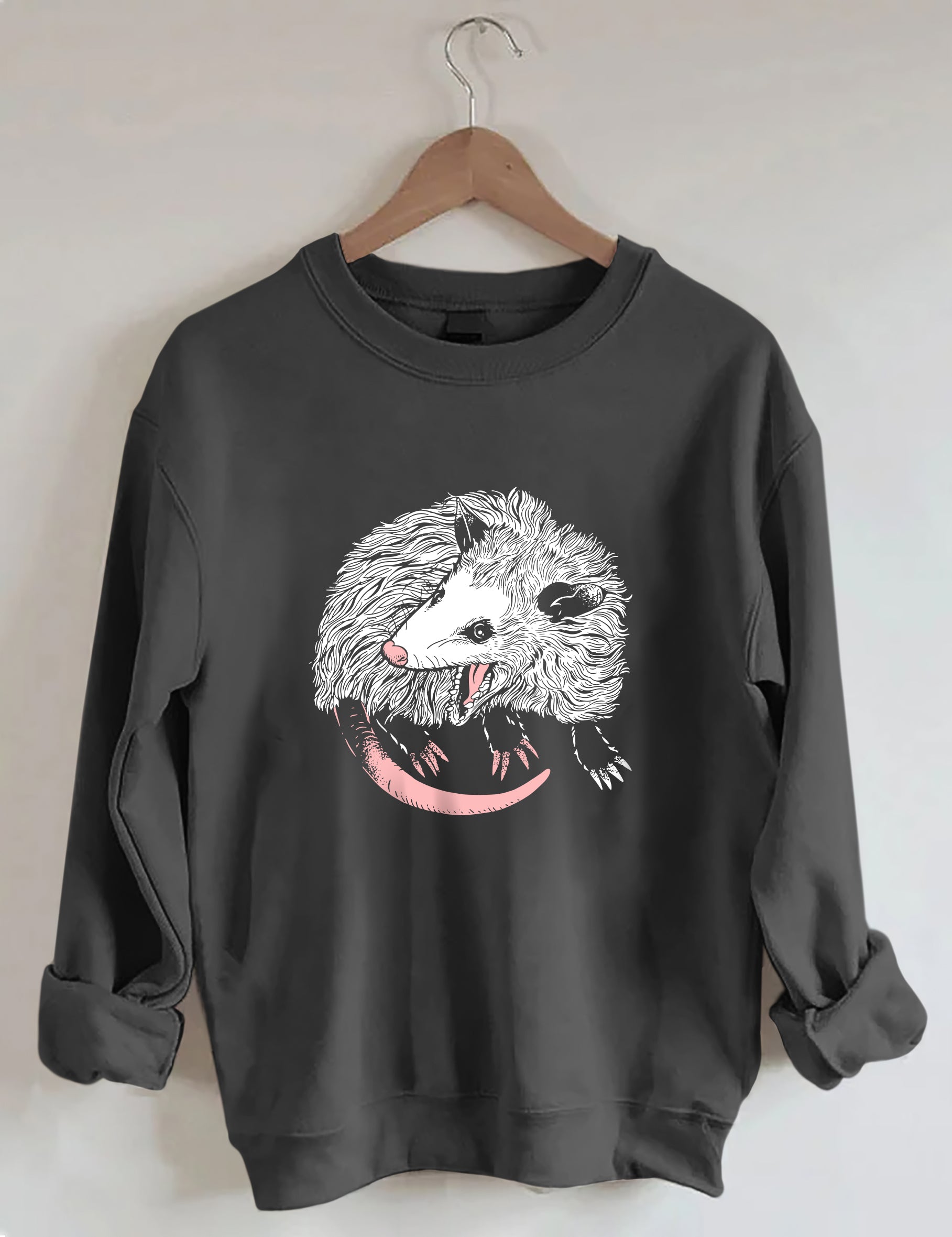 Opossum Print Casual Sweatshirt